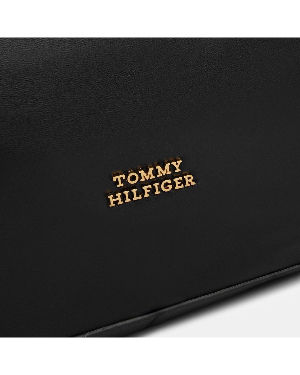 Tommy Hilfiger Black Leather Tote Bag