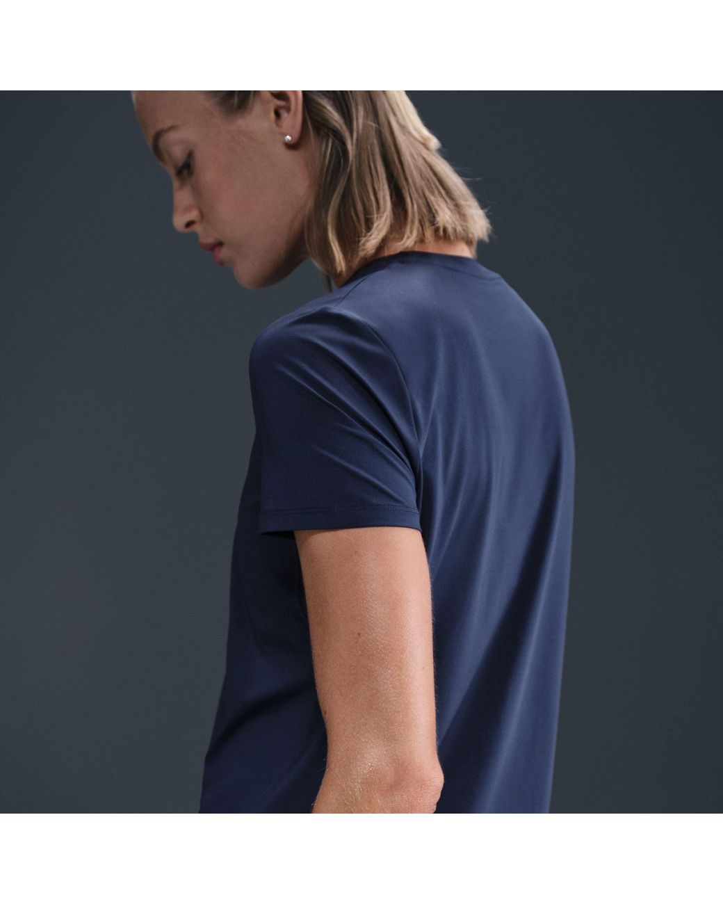 Nike Blue Dri-Fit One Standard Fit Short-Sleeve Top