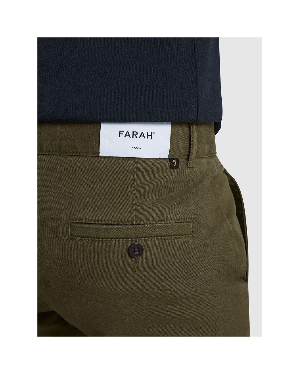 Farah Green Elm Slim Chinos for men