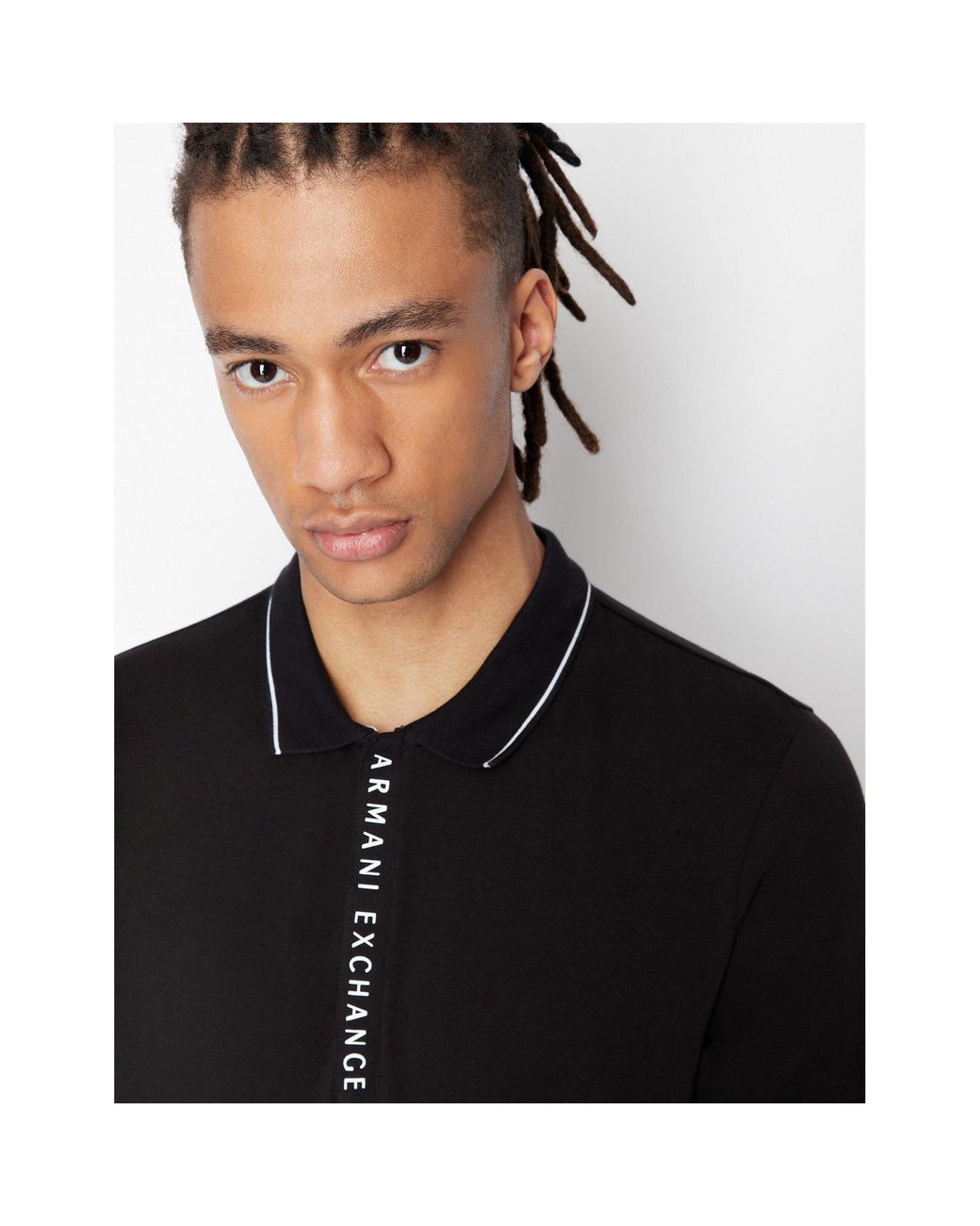 ARMANI EXCHANGE Black Polo for men