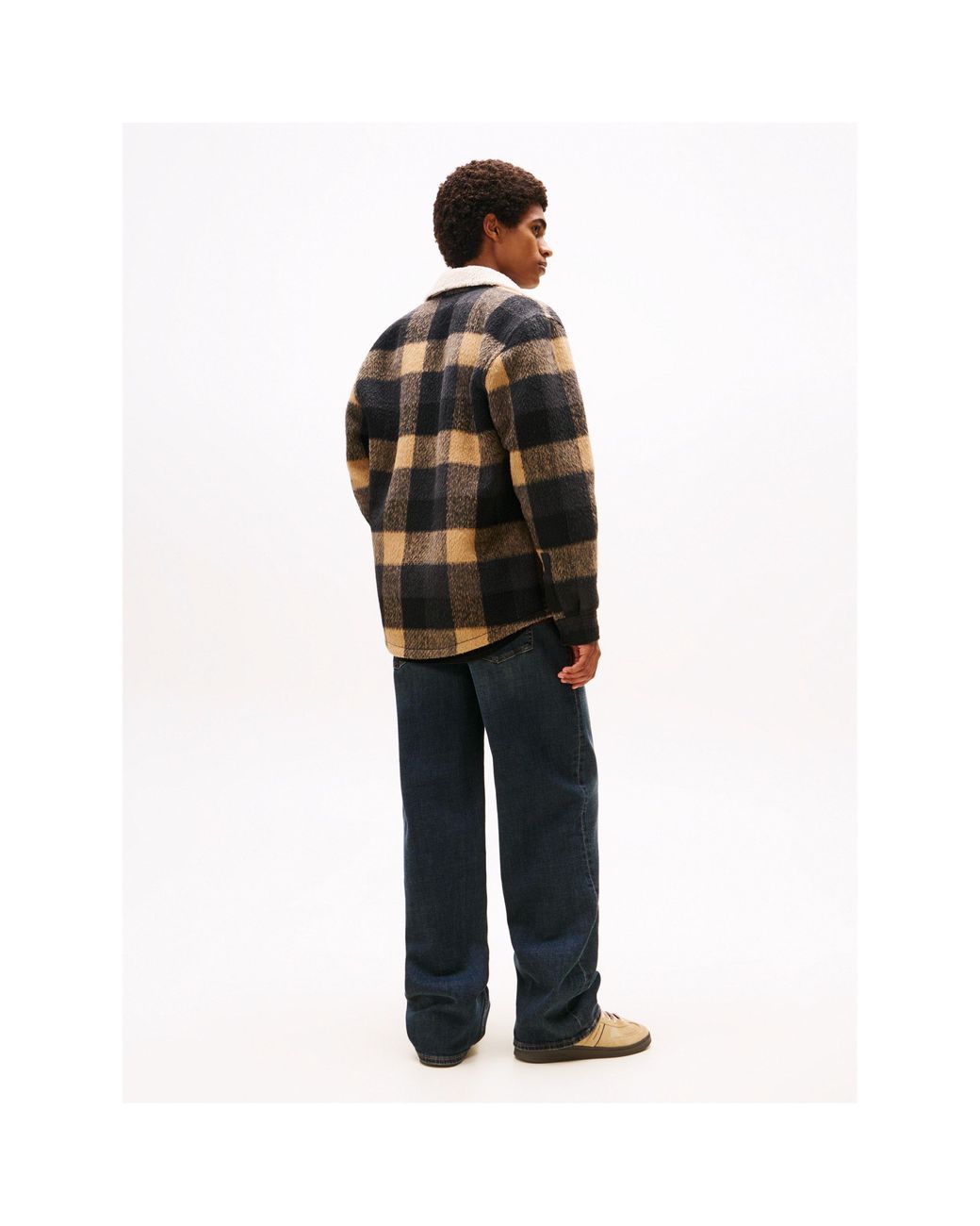 Tommy Hilfiger Black Borg Textured Overshirt for men