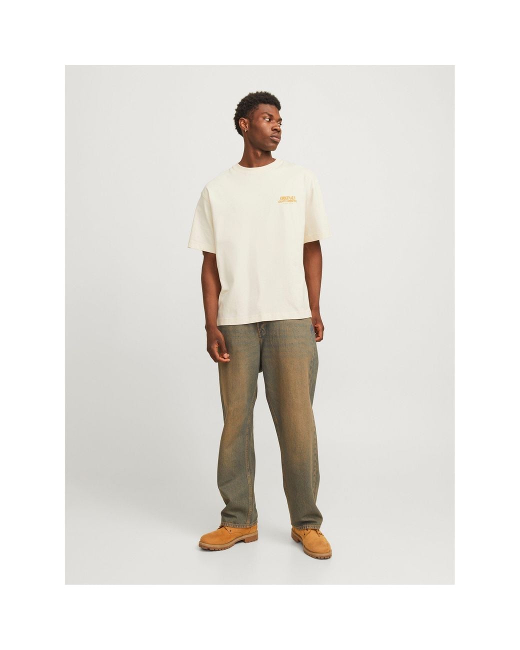 Jack & Jones White Bury Regular Fit T-Shirt for men