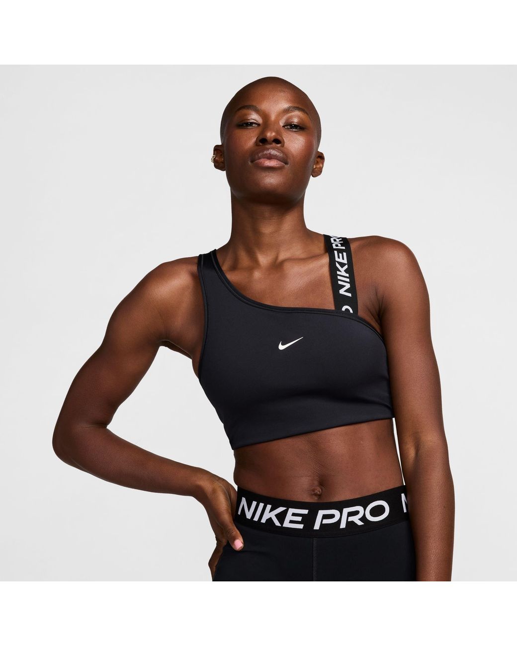 Nike Black Swoosh Medium Impact Sports Bra