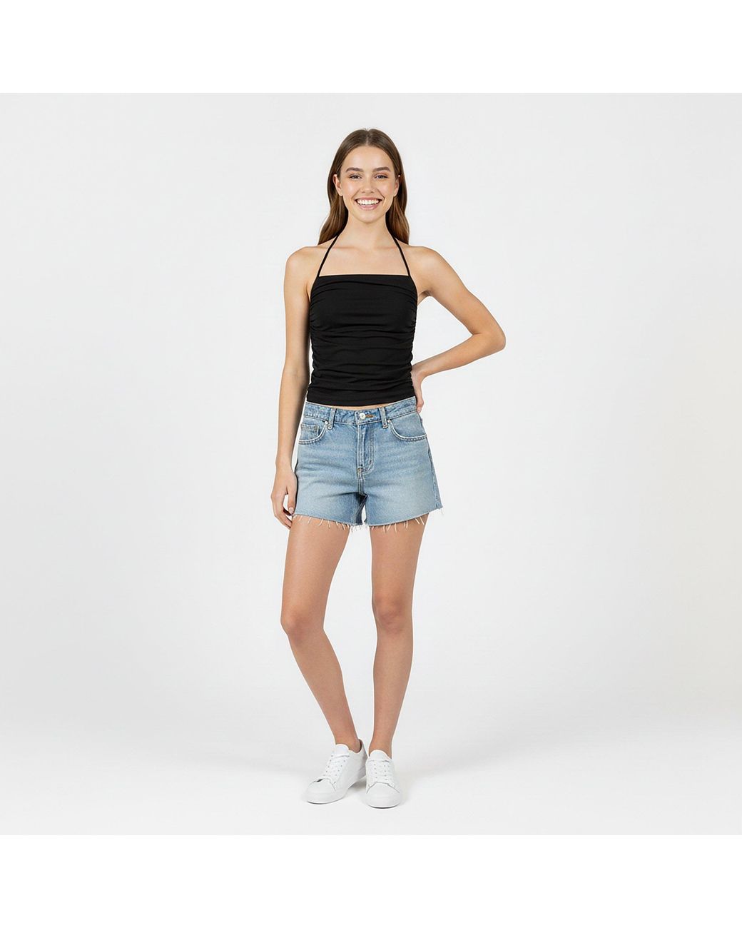 Jack Wills Black Slinky Halter Neck Cami Top