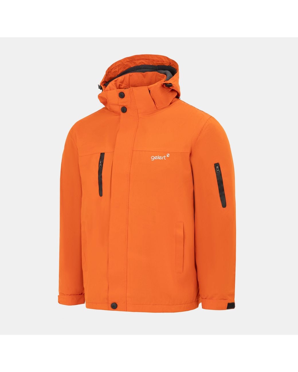 Gelert Orange Fleece Lined Windproof Detachable Hood Parka for men