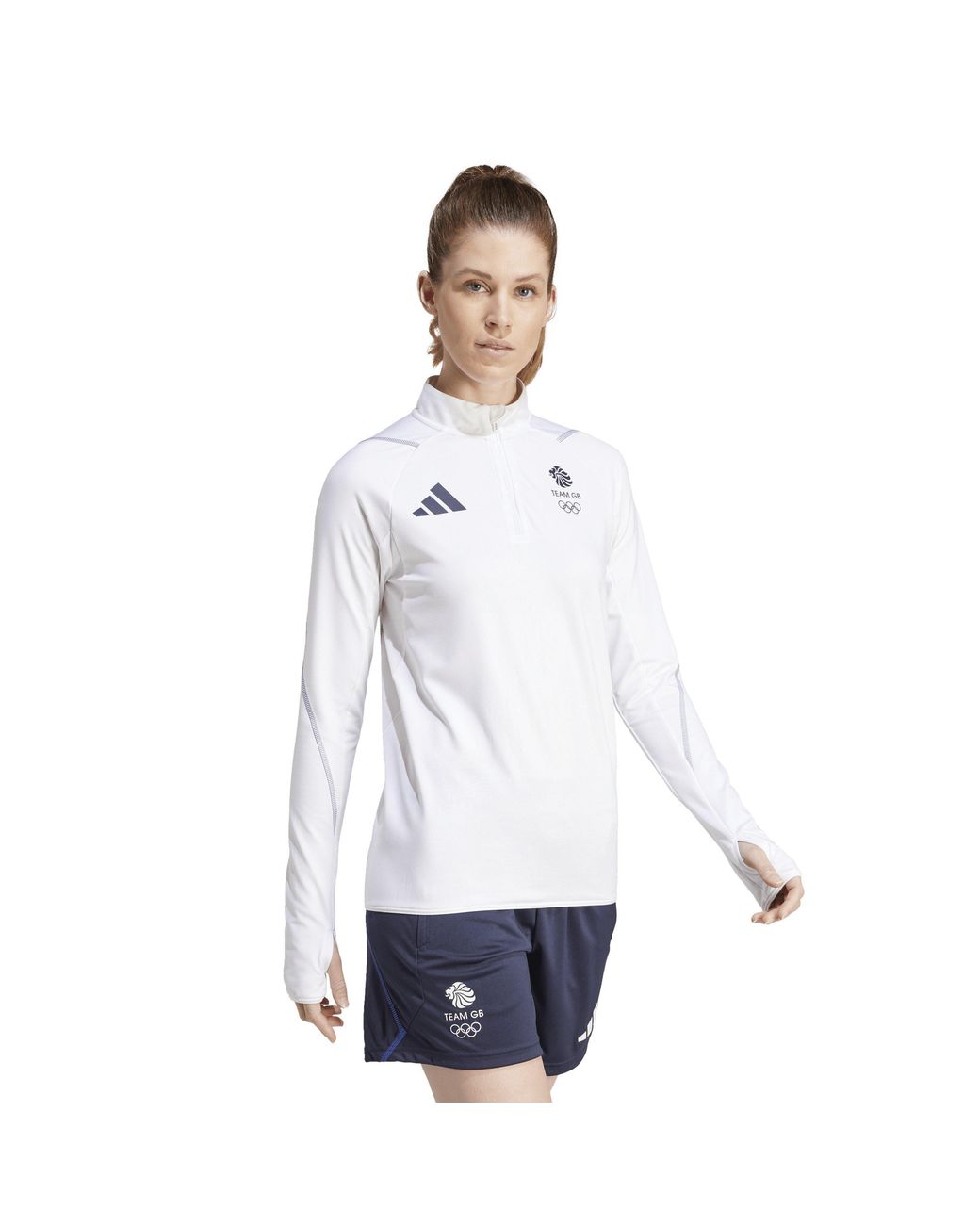 Adidas White Team Gb Performance Tracksuit Top