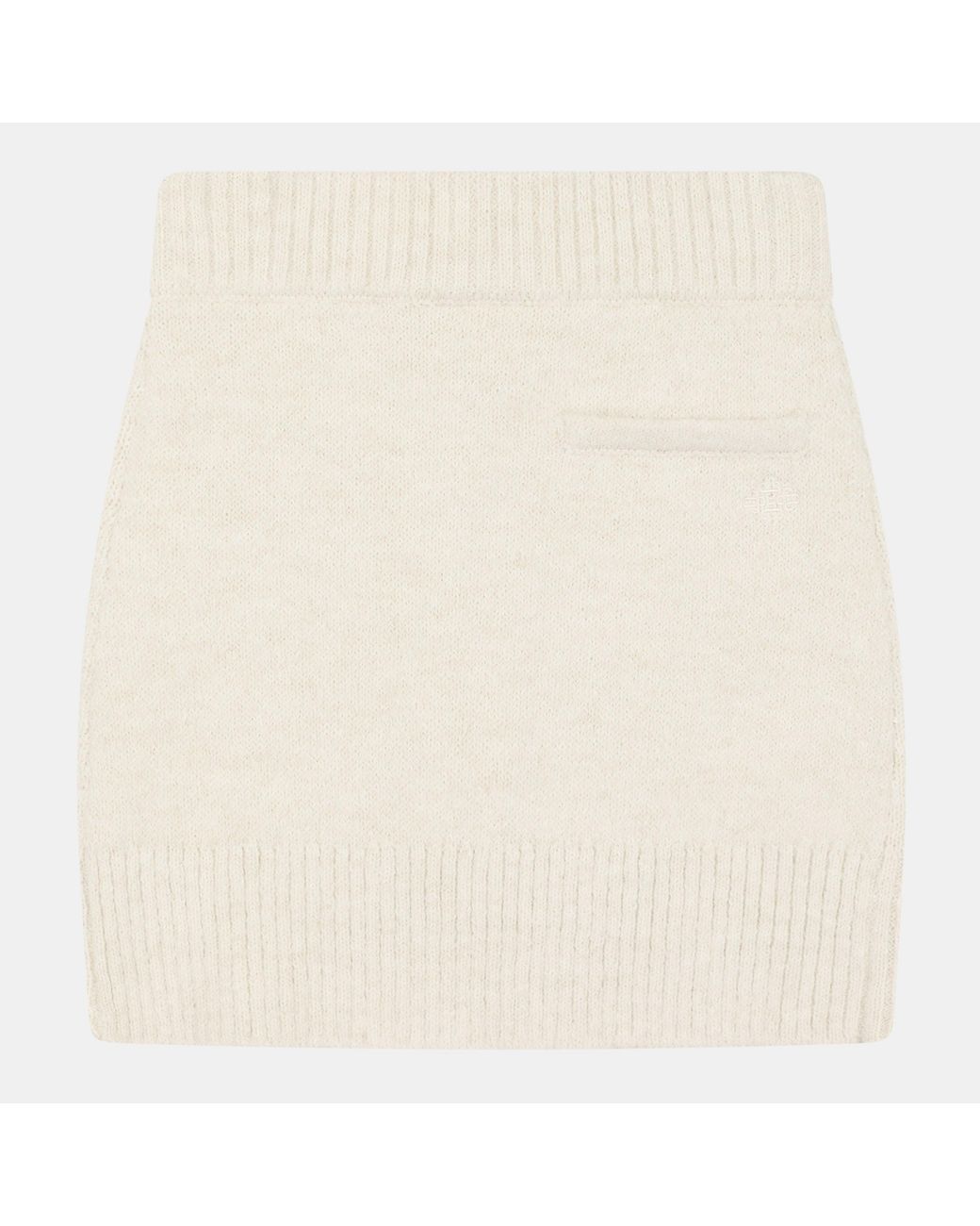 The Couture Club Natural Emblem Knit Skirt