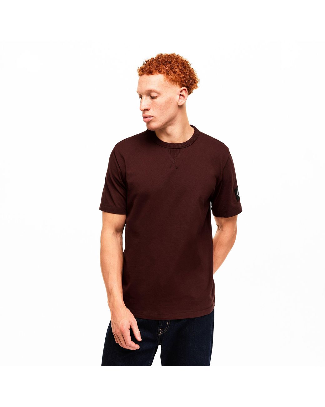 Calvin Klein Red Monogram Badge T-Shirt for men