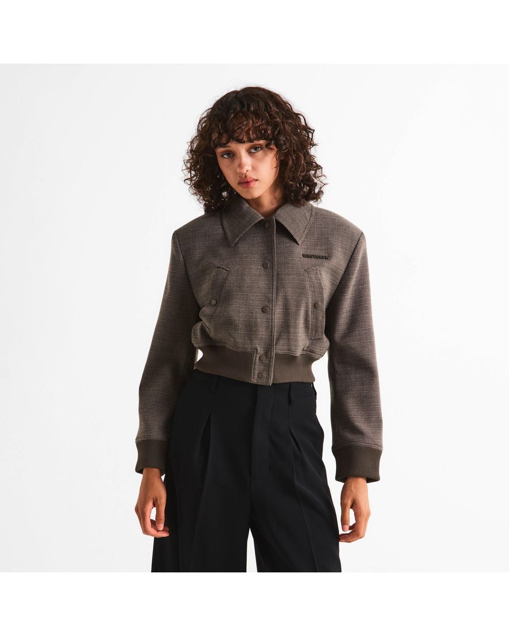 WRSTBHVR Brown Nadeen Cropped Barn Jacket
