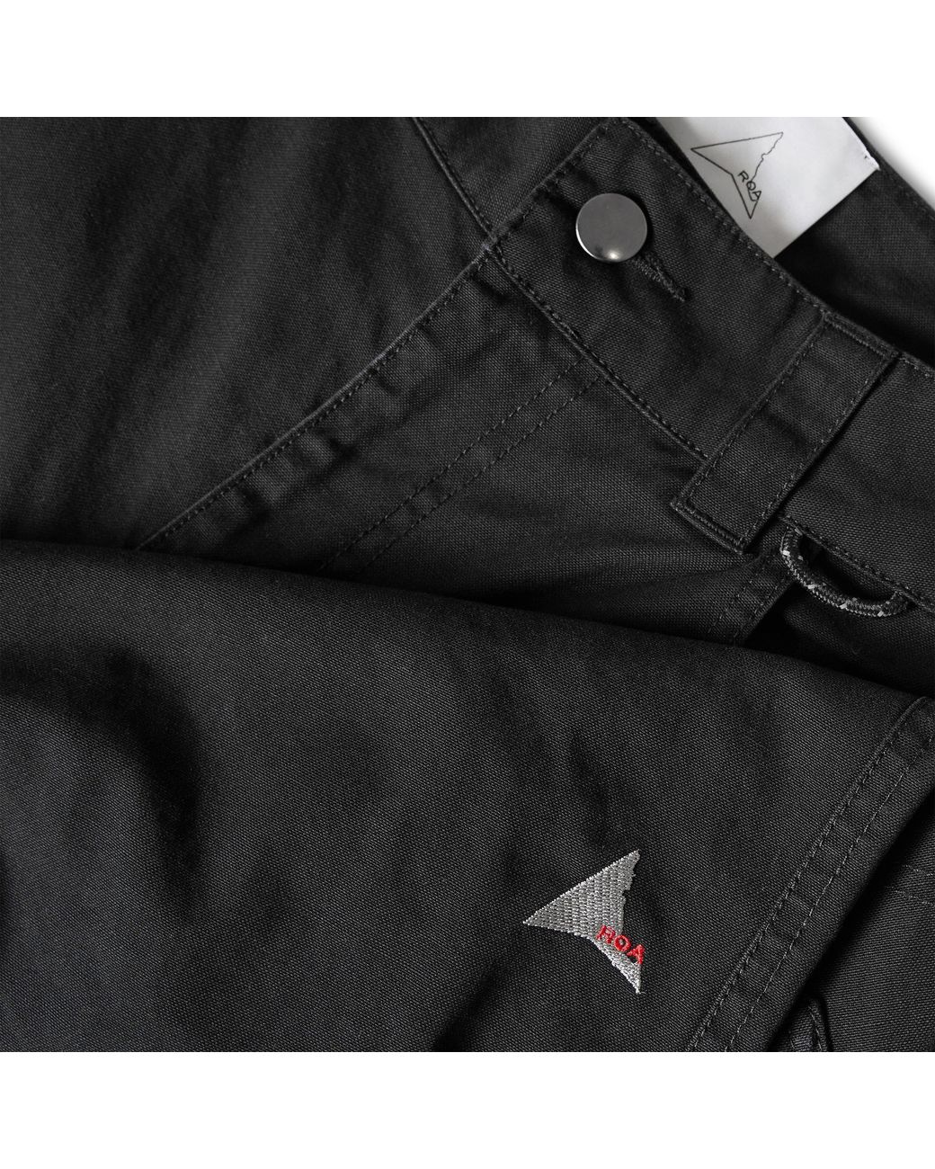 Roa Black Crimp Parachute Pants for men