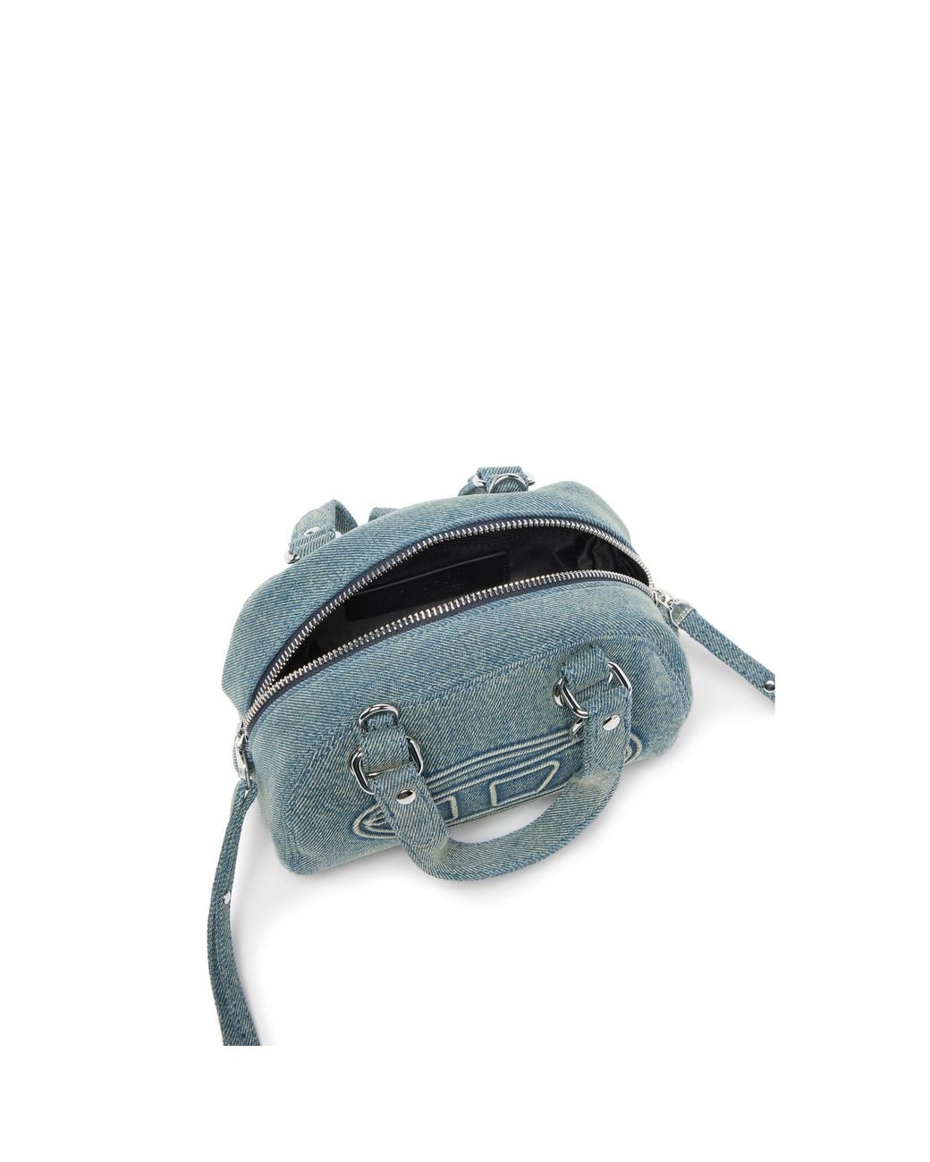 DIESEL Blue 1Dr Dome Faux Leather Crossbody Bag