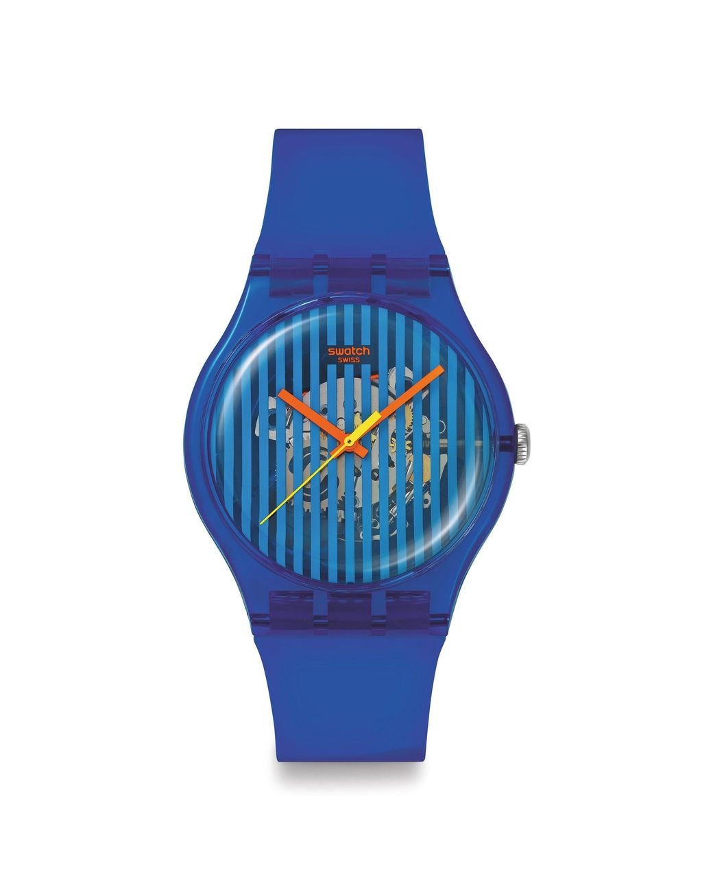 Swatch Blue Smash It! Silicone Analogue Quartz Watch