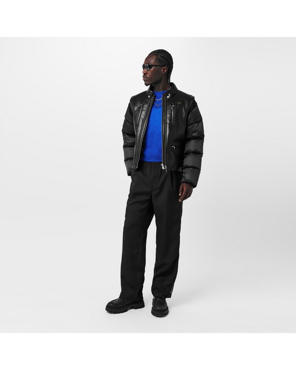 Undercover Black Leather Contemporary Cut Jacket for men