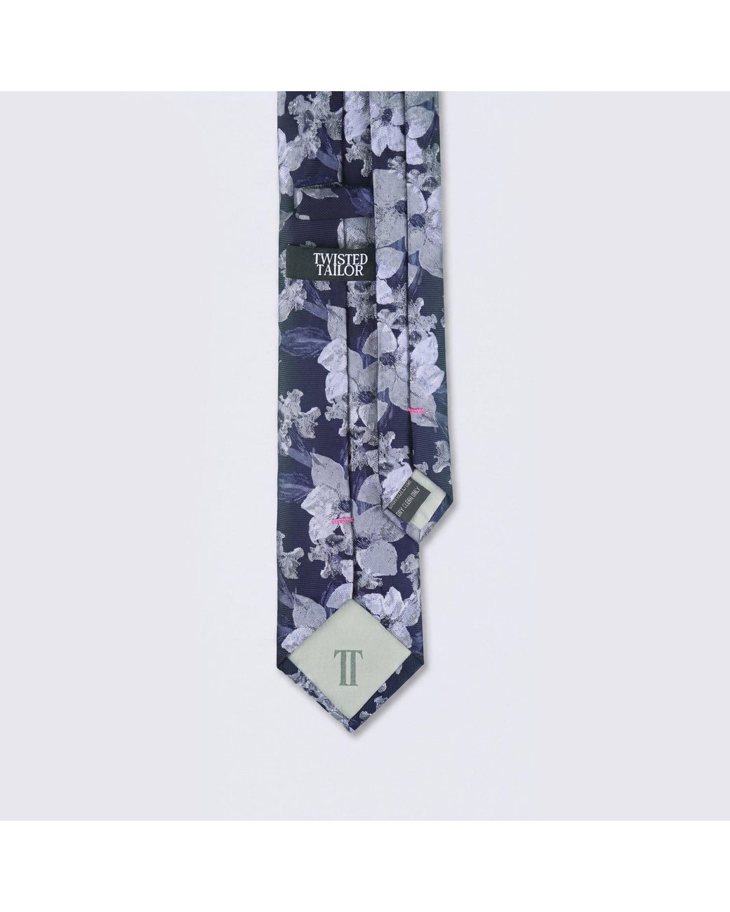 Twisted Tailor Black Victor Print Tie Floral for men