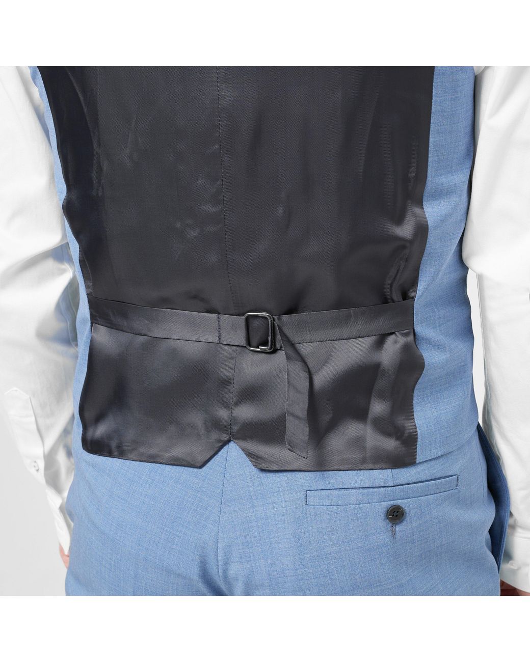 Without Prejudice Blue Kilburn Slim Fit Waistcoat for men