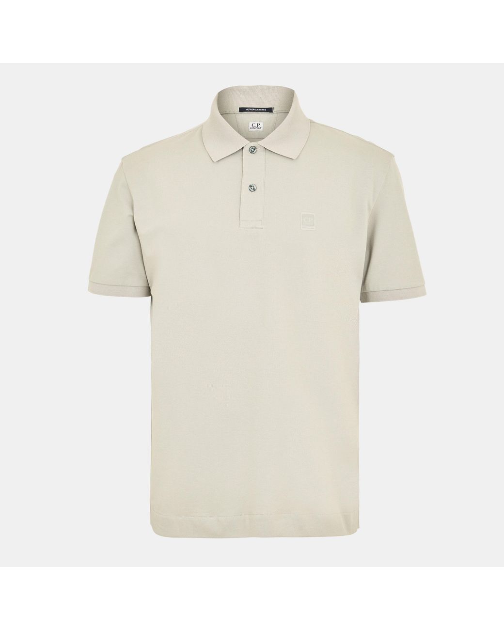 CP COMPANY METROPOLIS Natural Tipped Short Sleeve Polo Shirt for men