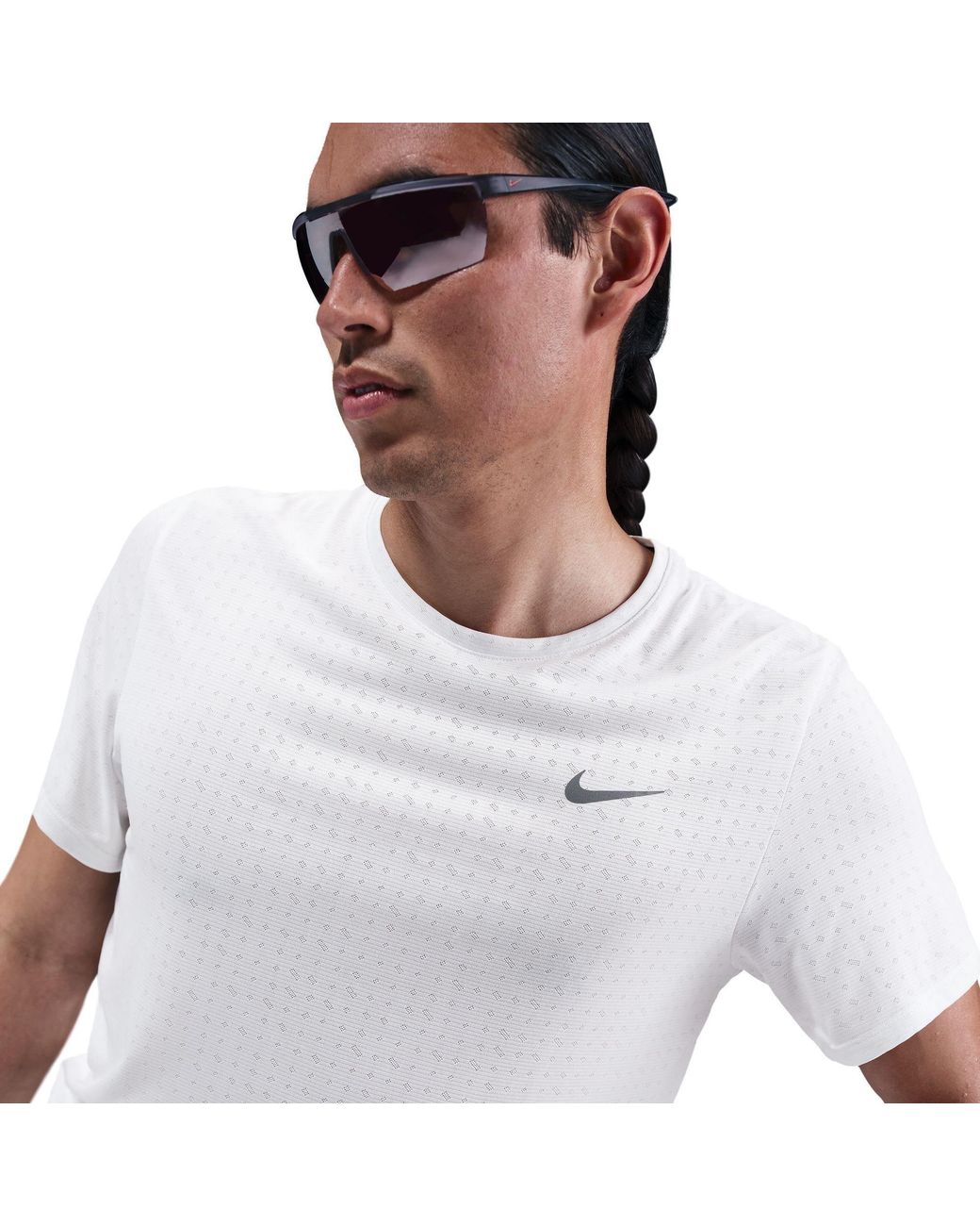 Nike White Short Sleeve Performance Running Top for men