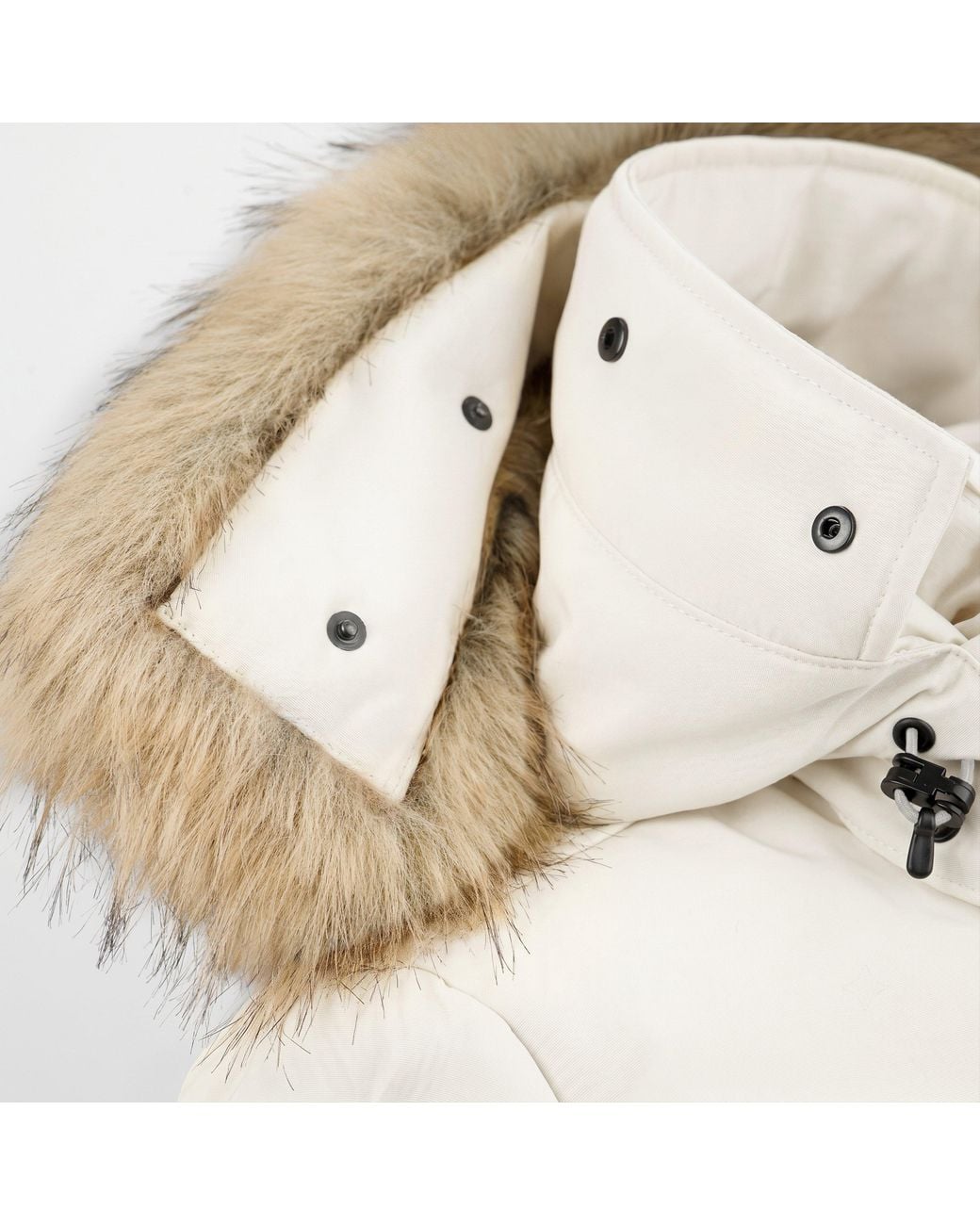 ARCTIC ARMY Natural Hooded Long Sleeve Weather Resistant Parka