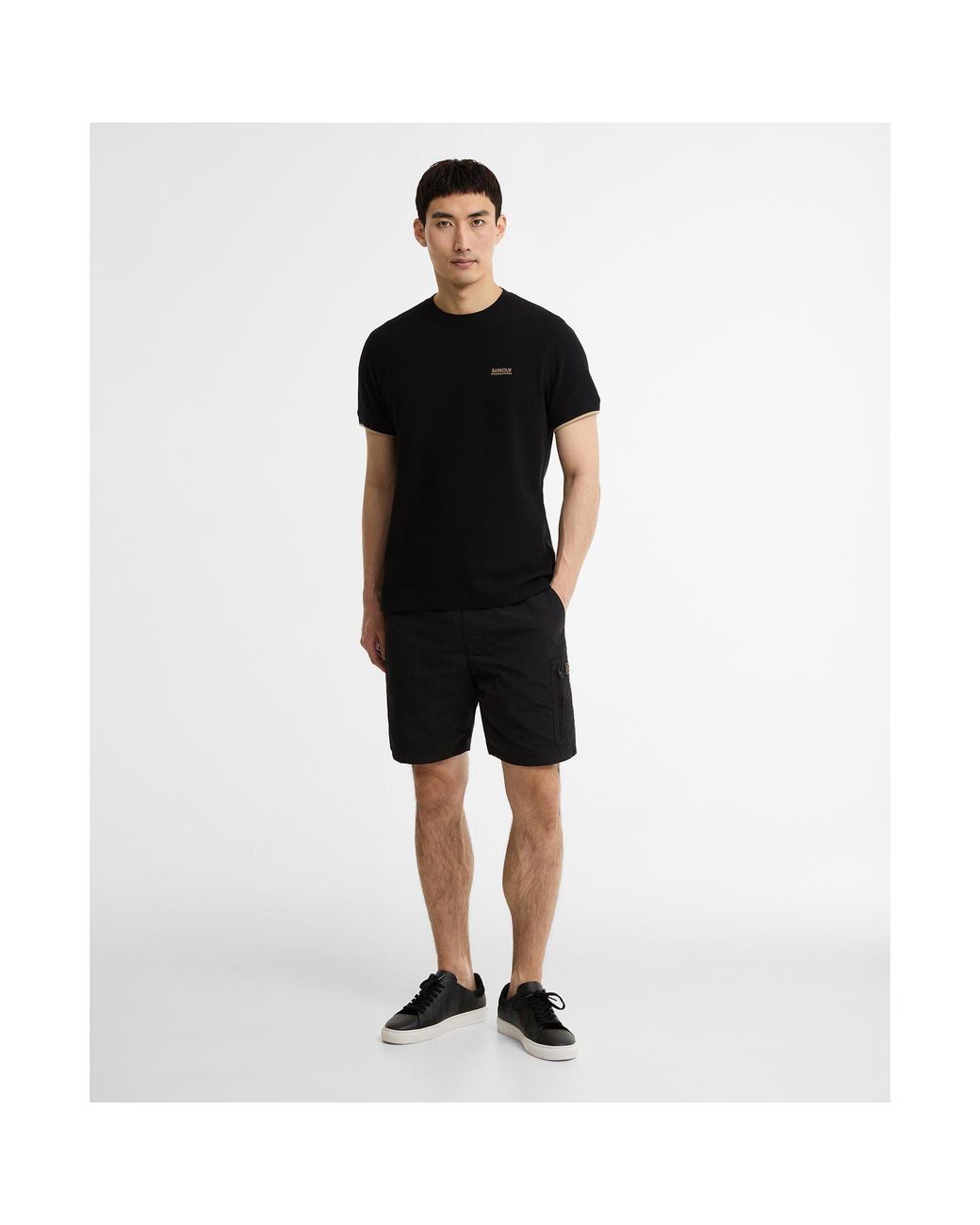 Barbour Black Eamon Pique T-Shirt for men