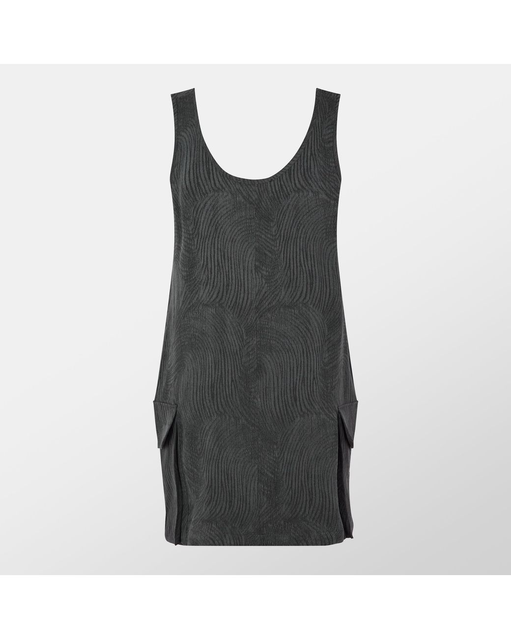 Represent Black Swirl Lyocell Functional Pockets T-Shirt Dress