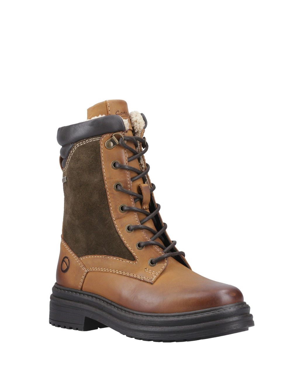 Cotswold Brown Lacock Waterproof Leather Ankle Boots