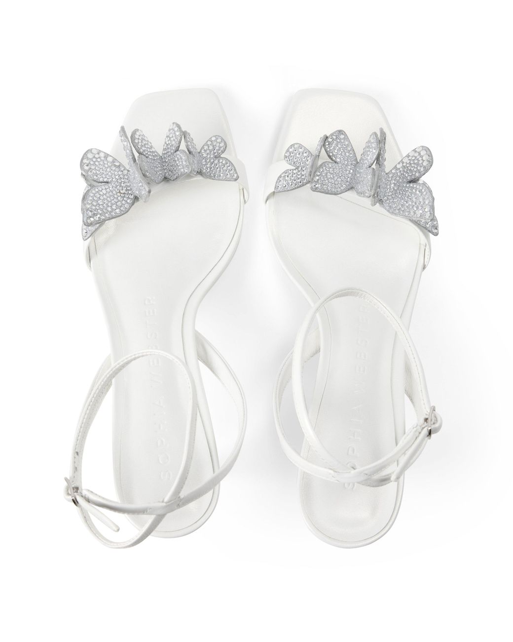 Sophia Webster White Vanessa Leather Heeled Sandals