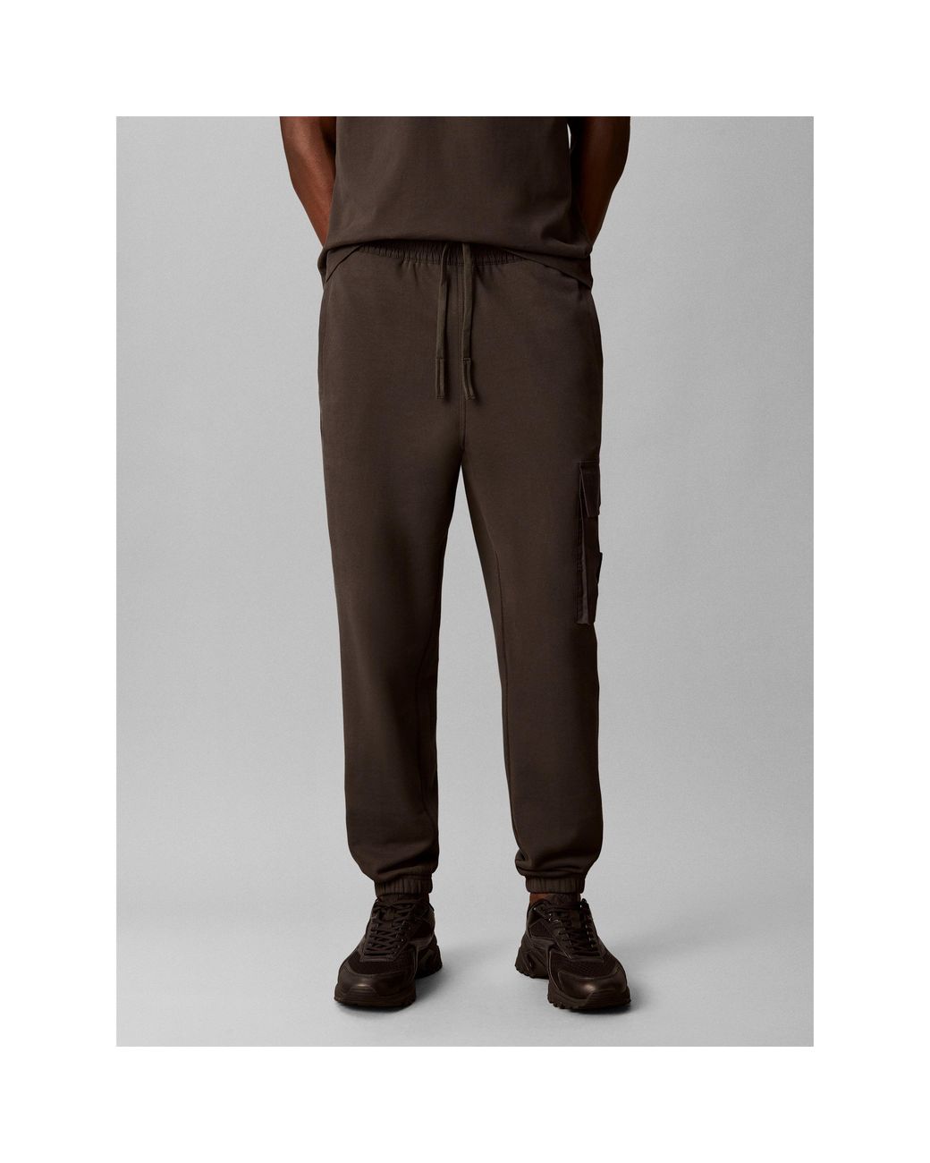 Calvin Klein Brown Badge Cotton Joggers for men