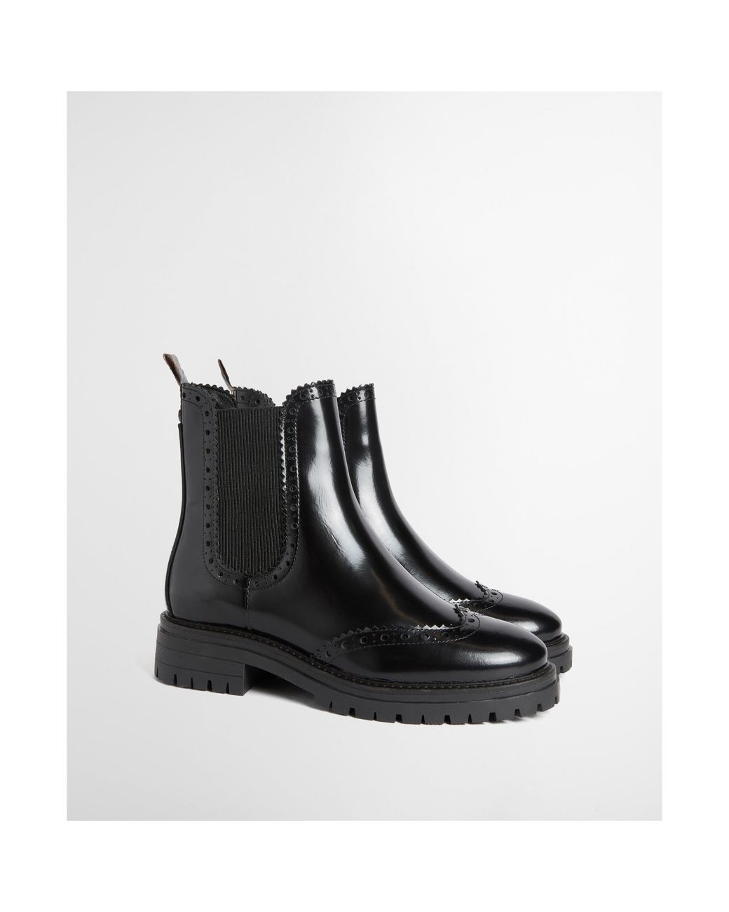 Barbour Black Fawne Leather Chelsea Boots