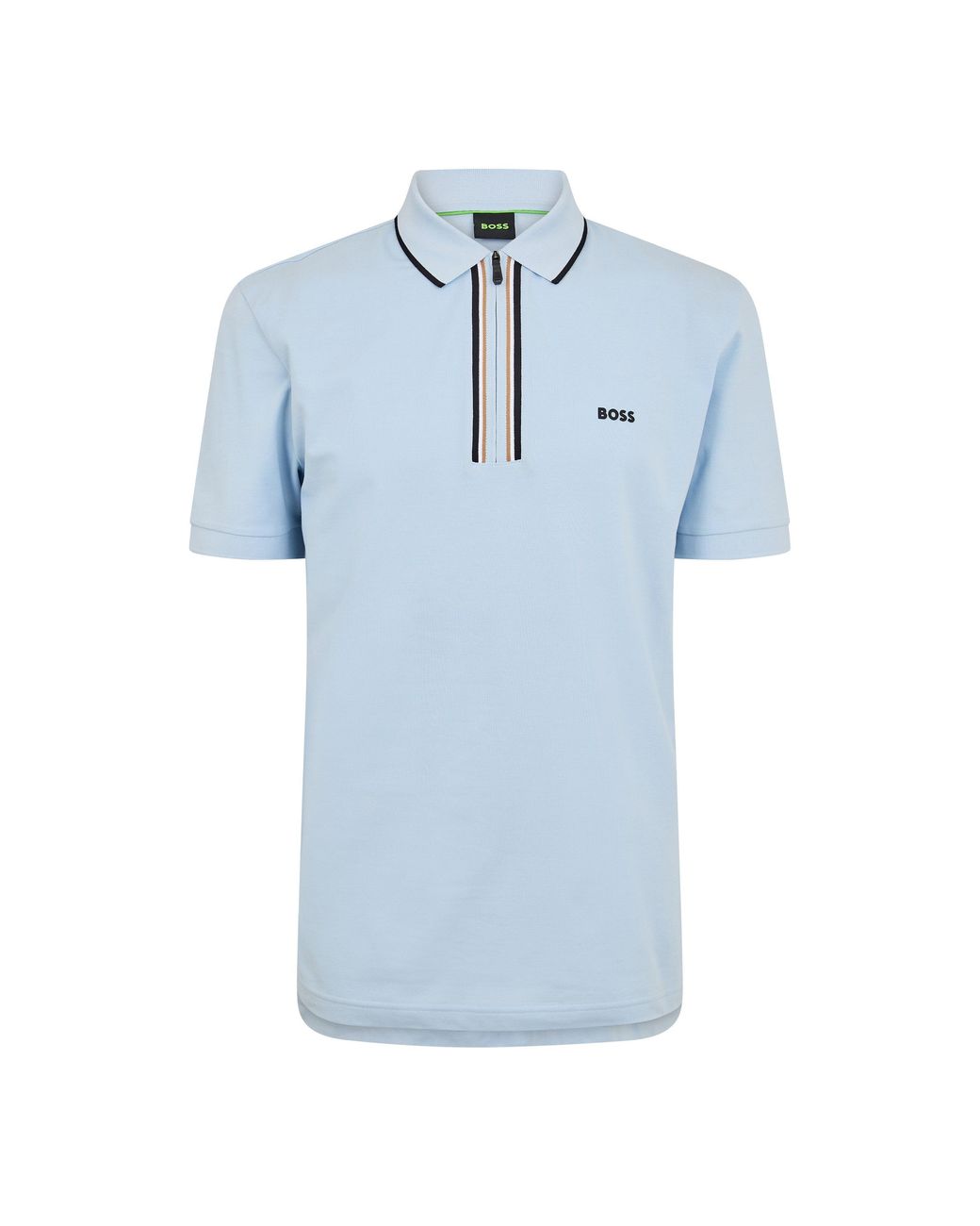 Boss Blue Short Sleeve Zip Polo Shirt (Philix) for men