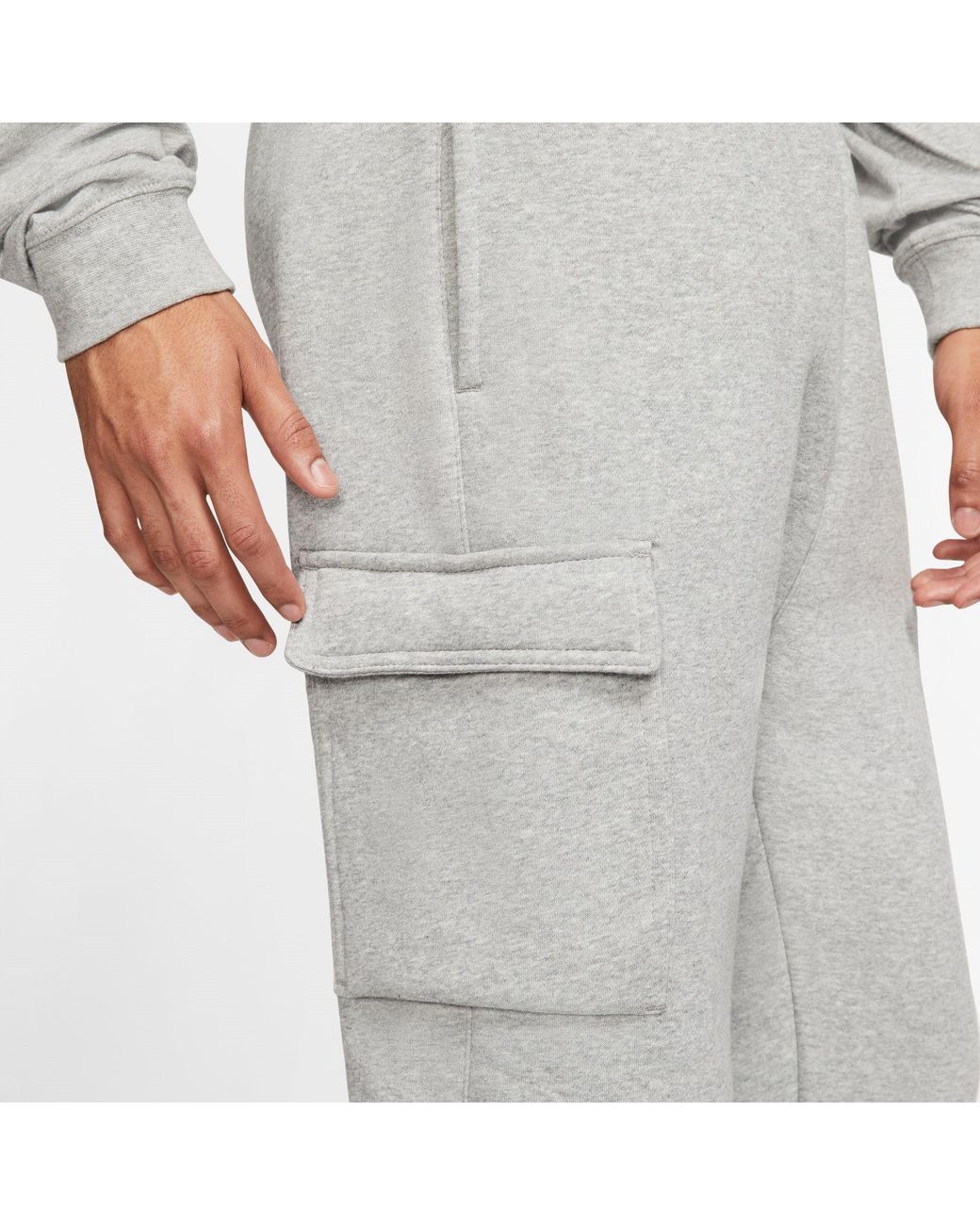 Nike Gray Sportswear Club Fleece Cargo Pants for men