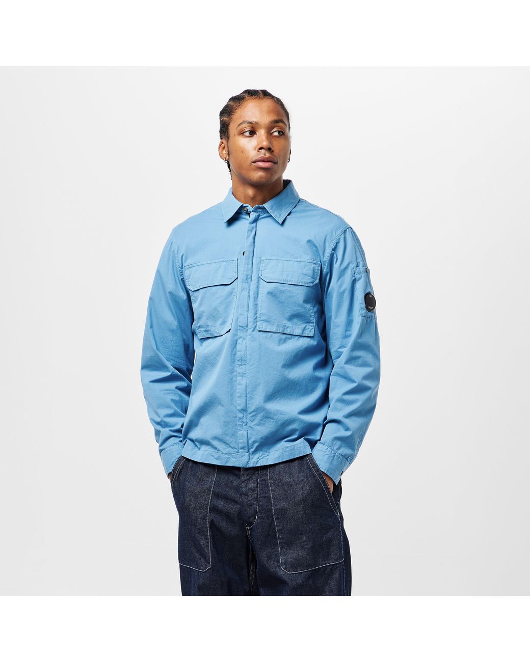 C P Company Blue Gabard Overshirt for men