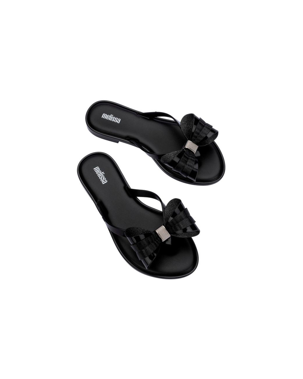 Melissa Black Slim Flat Sandals