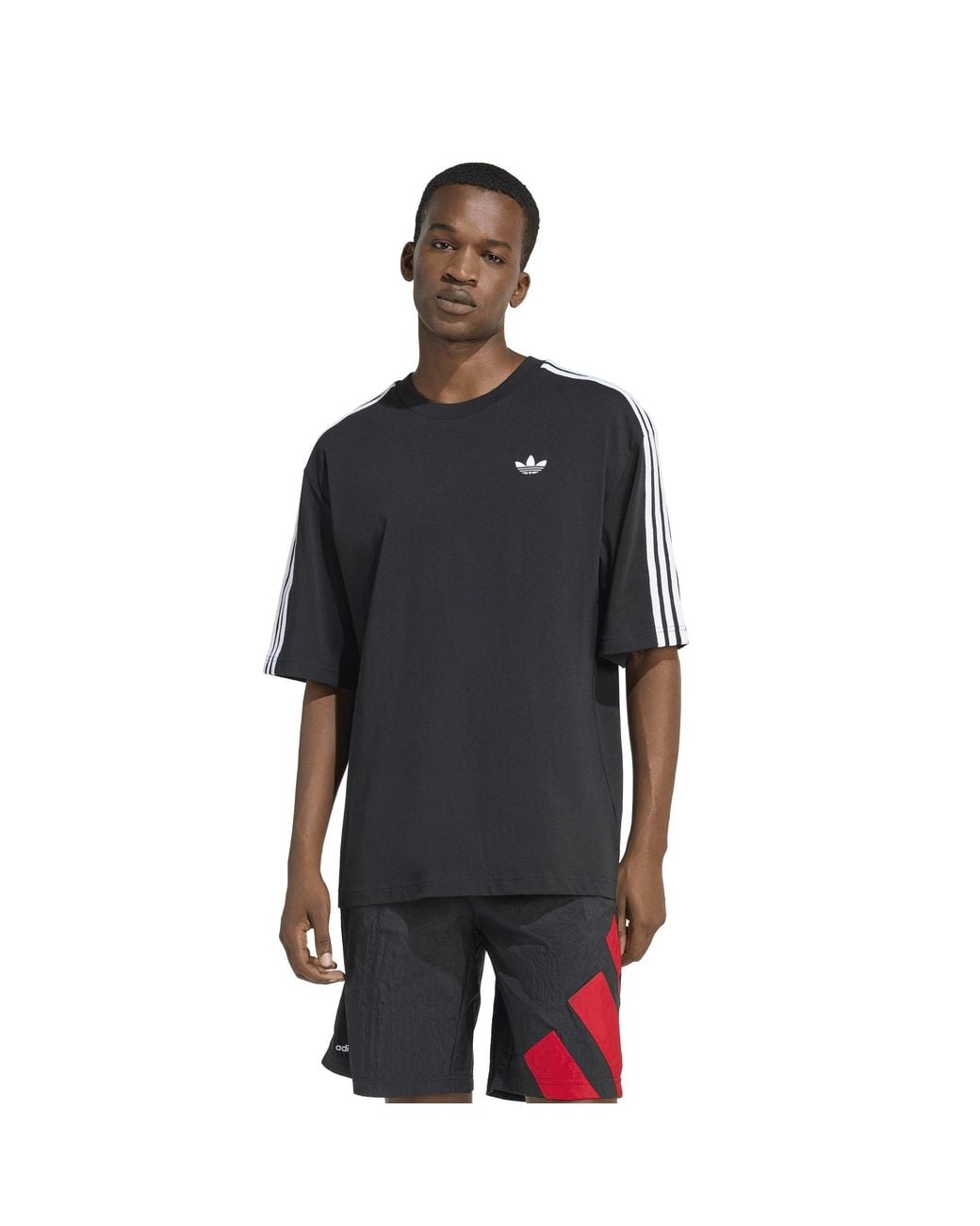 Adidas Originals Black Adi Og 3S Oversized-Fit Cotton T-Shirt for men