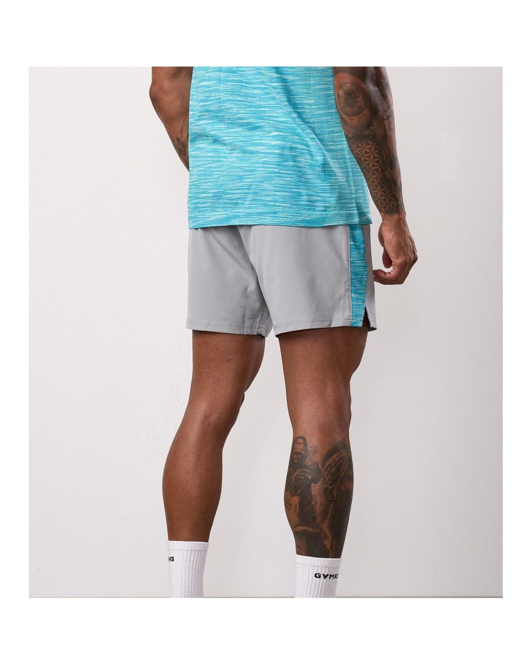 Gym King Gray Energy Space Dye Performance Gym Shorts for men