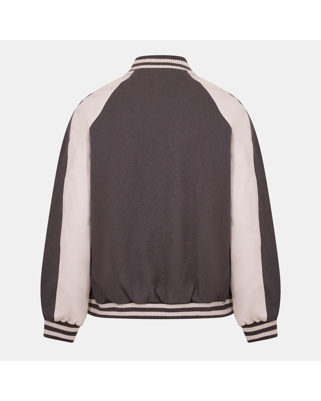 Represent Gray Metal Snap Button Varsity Jacket for men