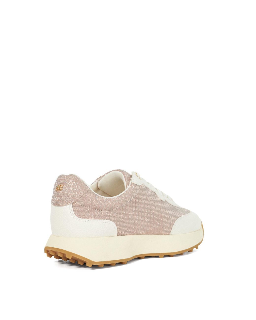 Dune White Embossed Textured Lace-Up Walking Shoes
