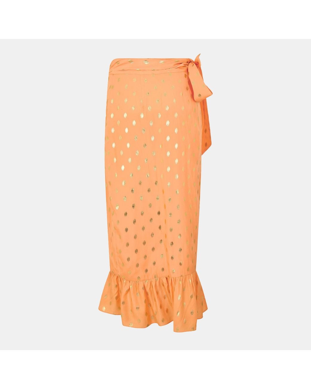 Never Fully Dressed Orange Fleck Jaspre Textured Wrap Skirt
