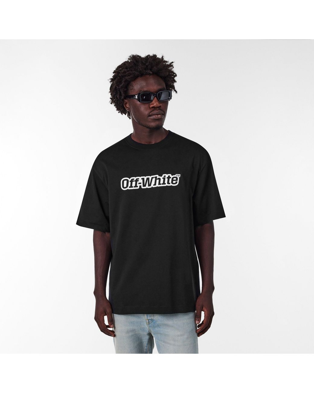 Off-White c/o Virgil Abloh Black Outline Skate Graphic T-Shirt for men