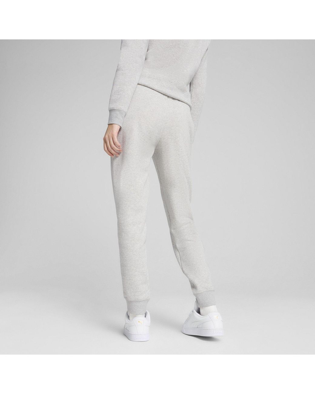 PUMA Gray Essentials Logo Slim Trousers