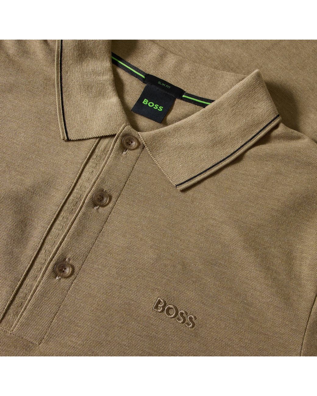 Boss Natural Paule 4 Cotton Short-Sleeve Slim-Fit Polo Shirt for men