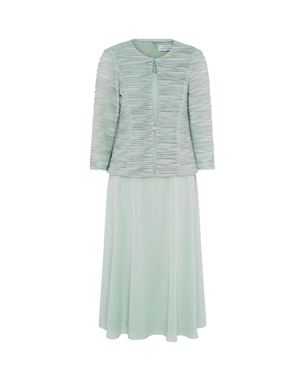 Gina Bacconi Green Page Fancy Jacket & Chiffon Dress