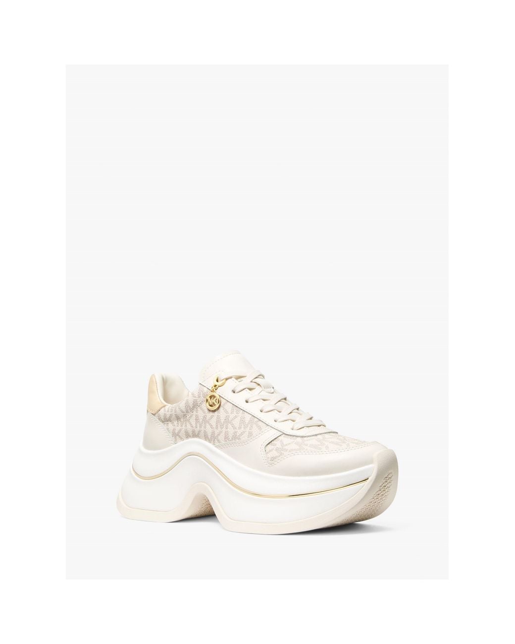 MICHAEL Michael Kors White Mk Arla Leather And Suede Trainer