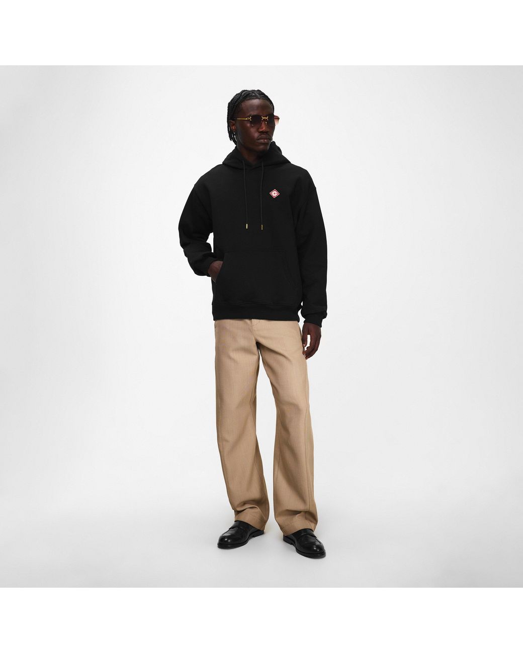 Casablanca Black Classic Logo Pull Over Hoodie for men