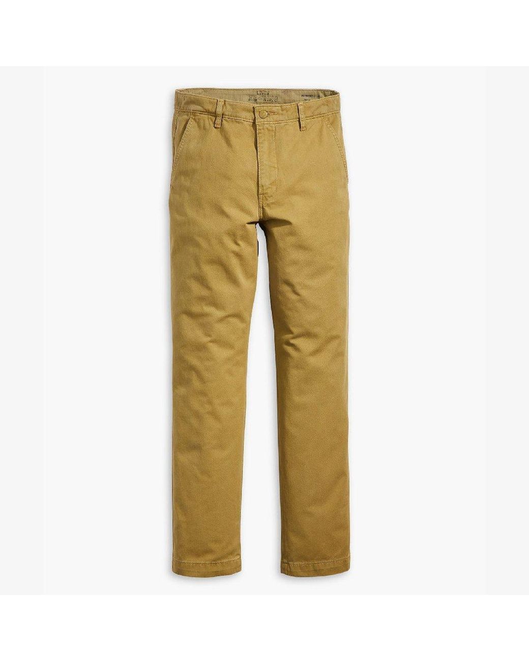 Levi's Yellow Authentic Straight Washed Chinos for men