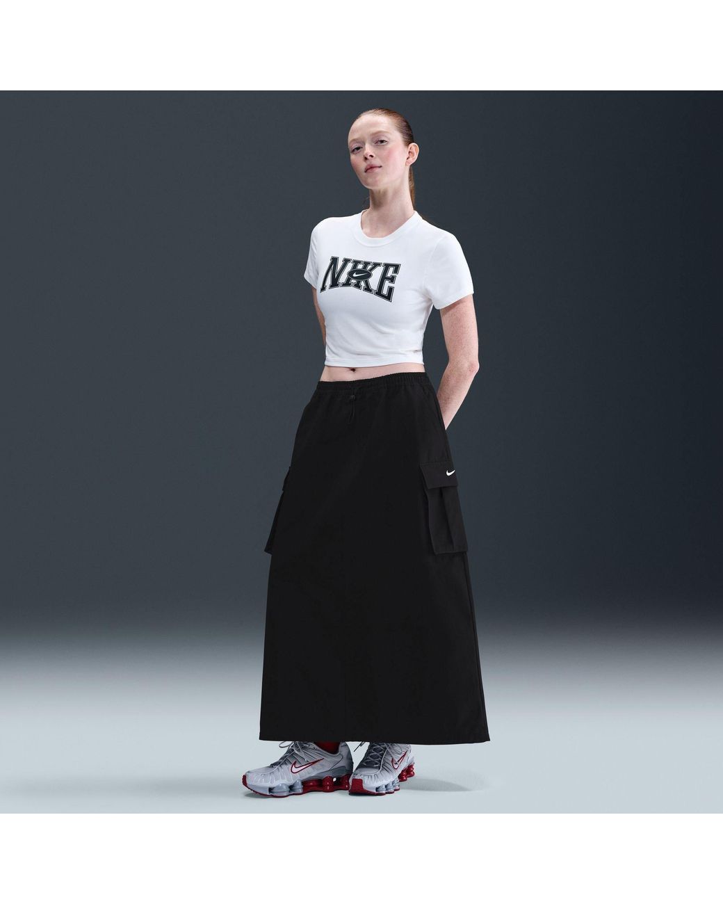 Nike Black Street Cargo Midi Skirt