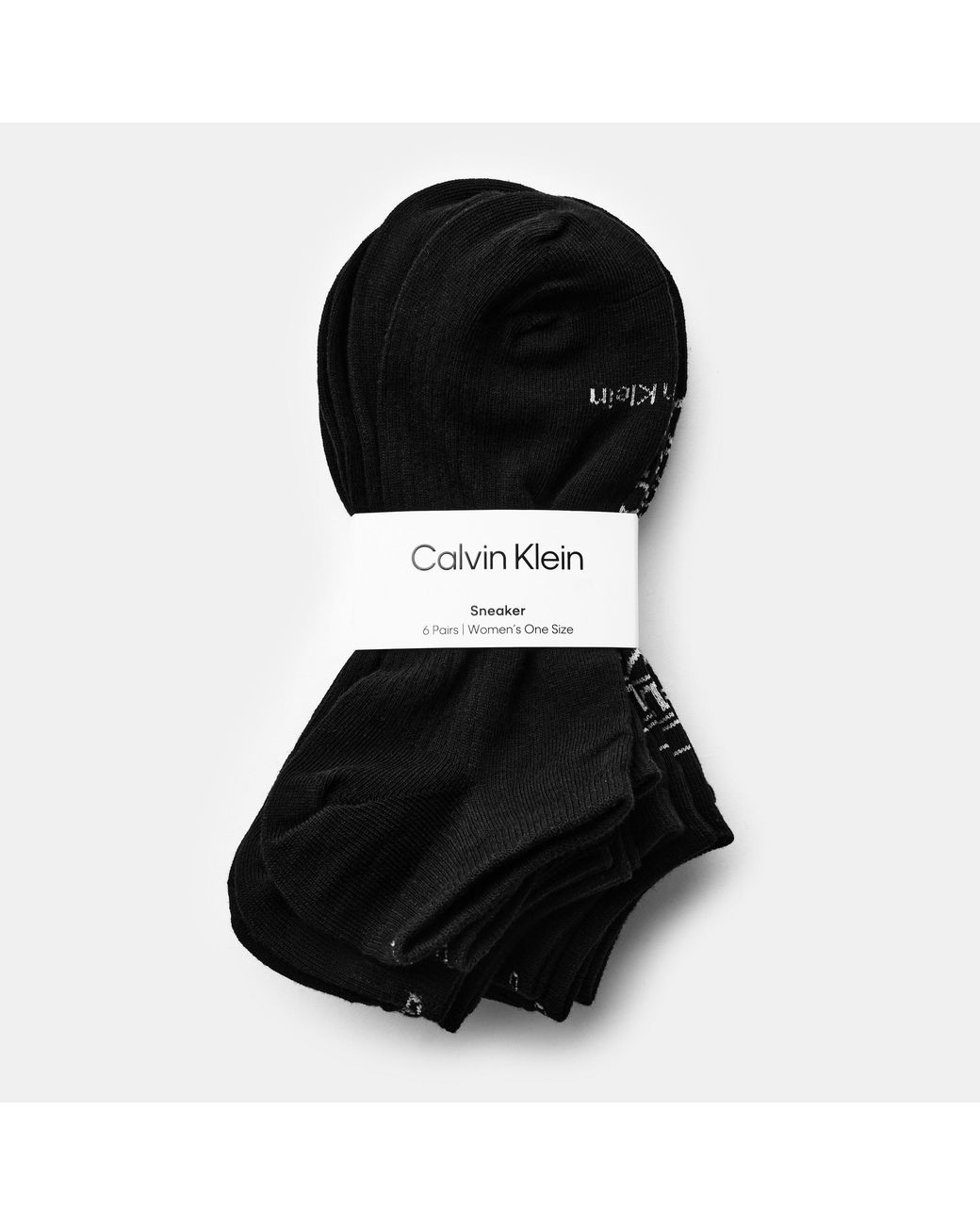 Calvin Klein Black 6-Pack Trainer Socks