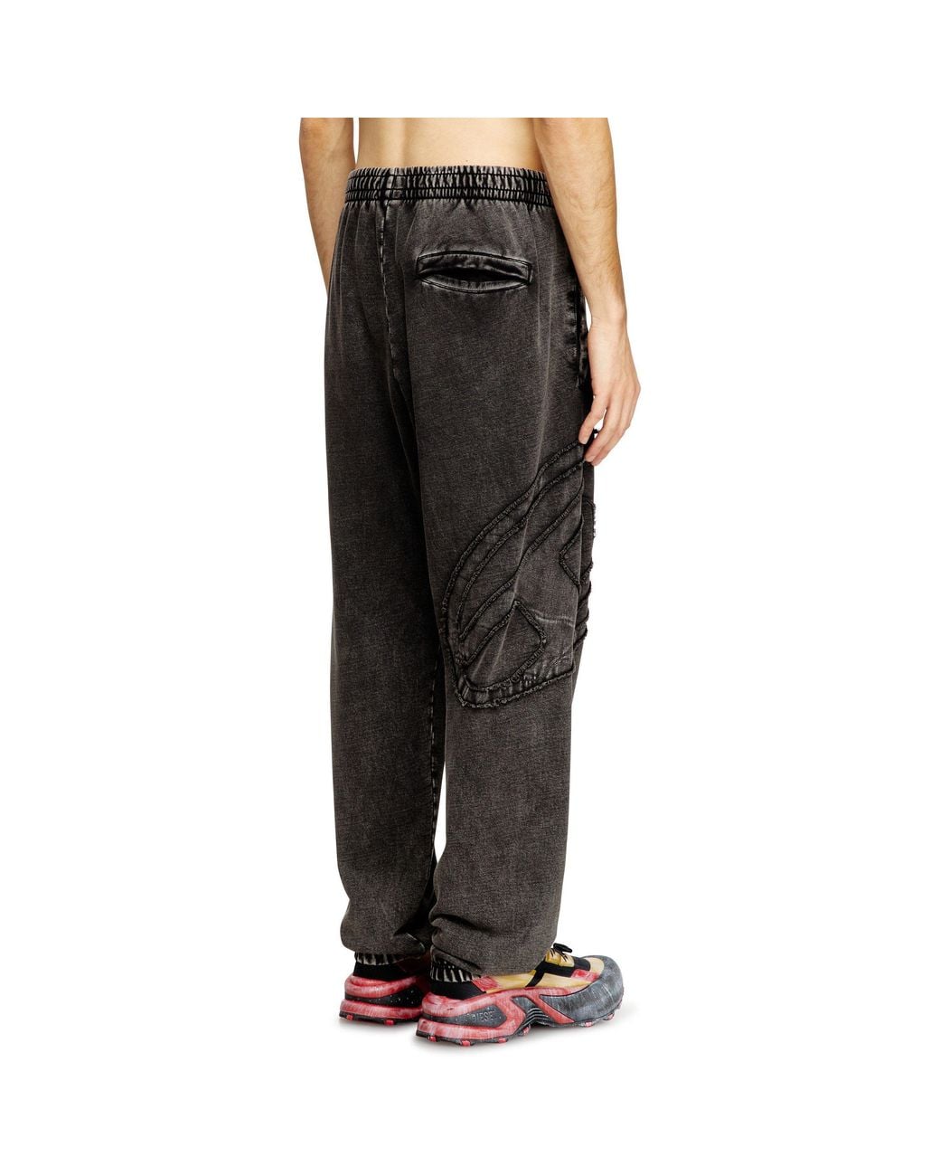 DIESEL Black Closed Hem Fleece Joggers for men