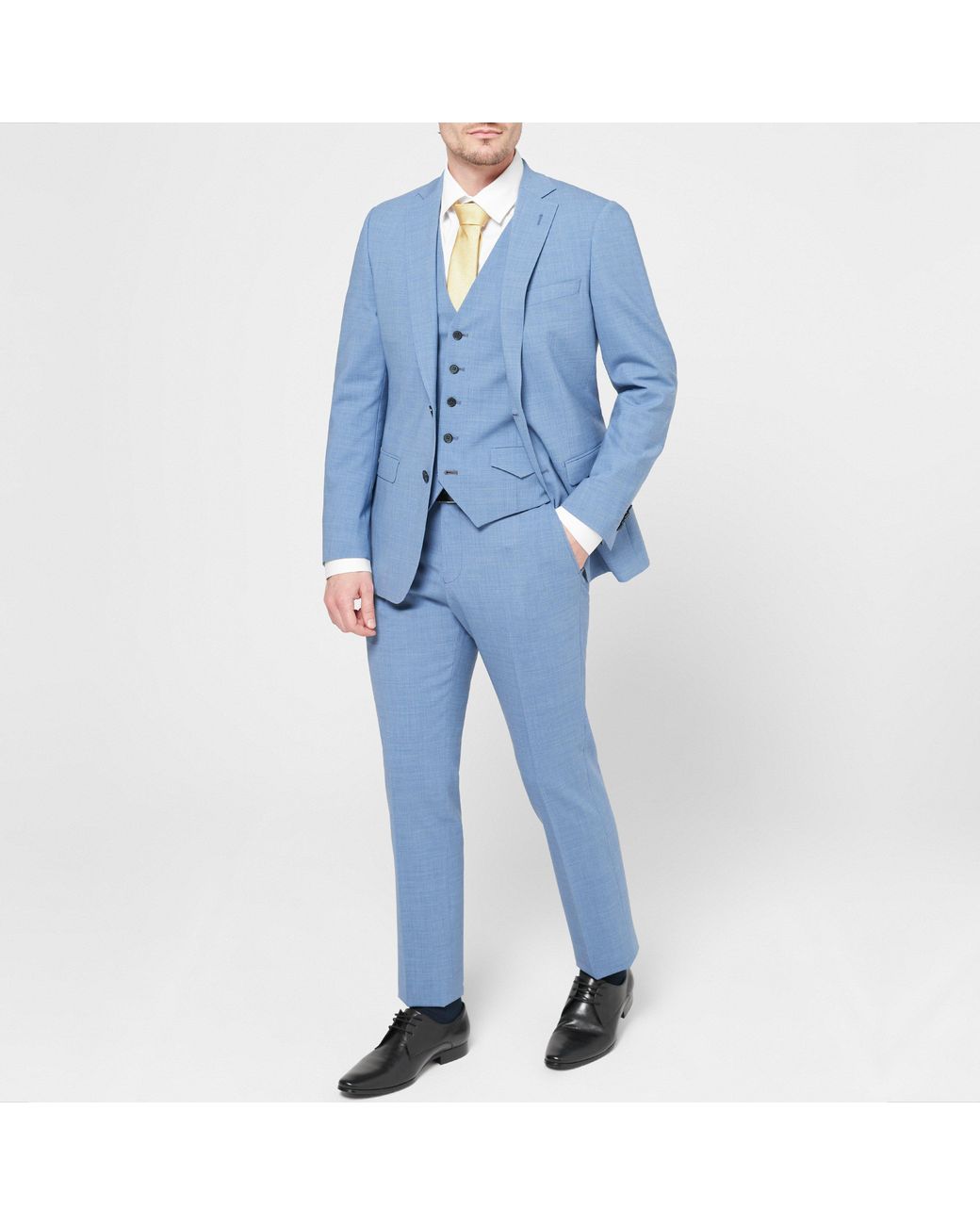 Without Prejudice Blue Kilburn Slim Fit Waistcoat for men