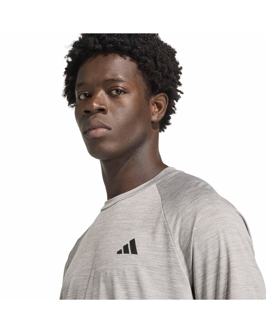Adidas Gray Tech Essentials Short-Sleeve Crew-Neck T-Shirt for men