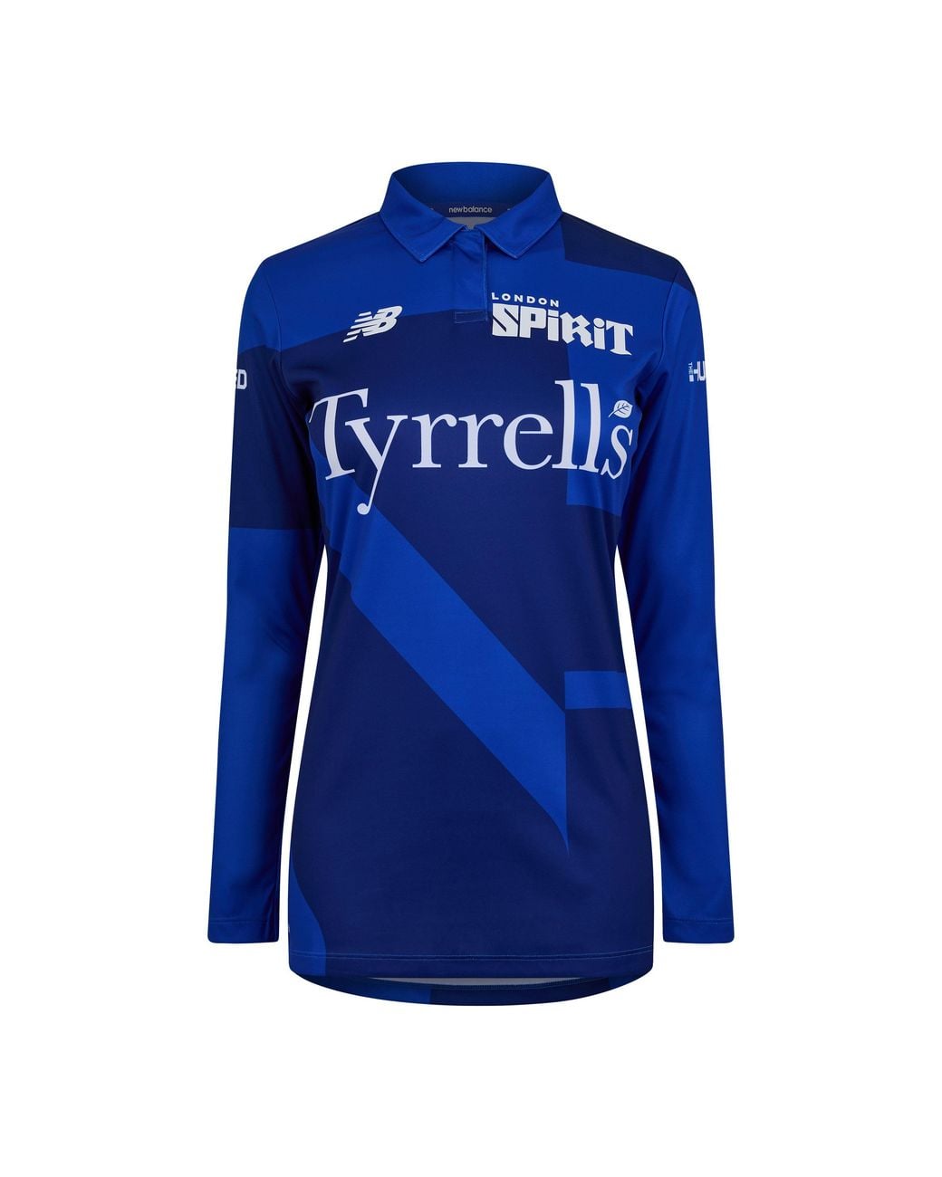 New Balance Blue Long-Sleeve Cricket Polo Shirt